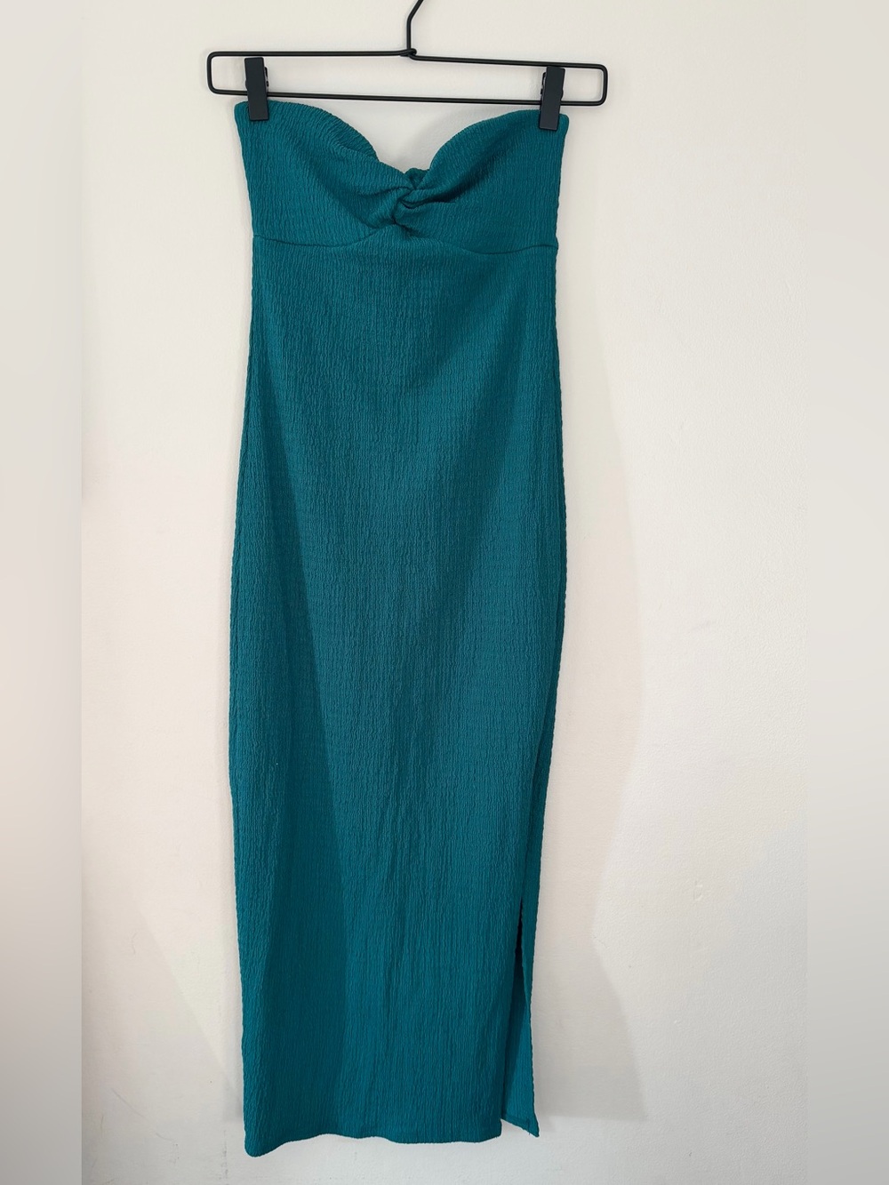 wild fable Teal Strapless Twist-Bust Maxi Dress